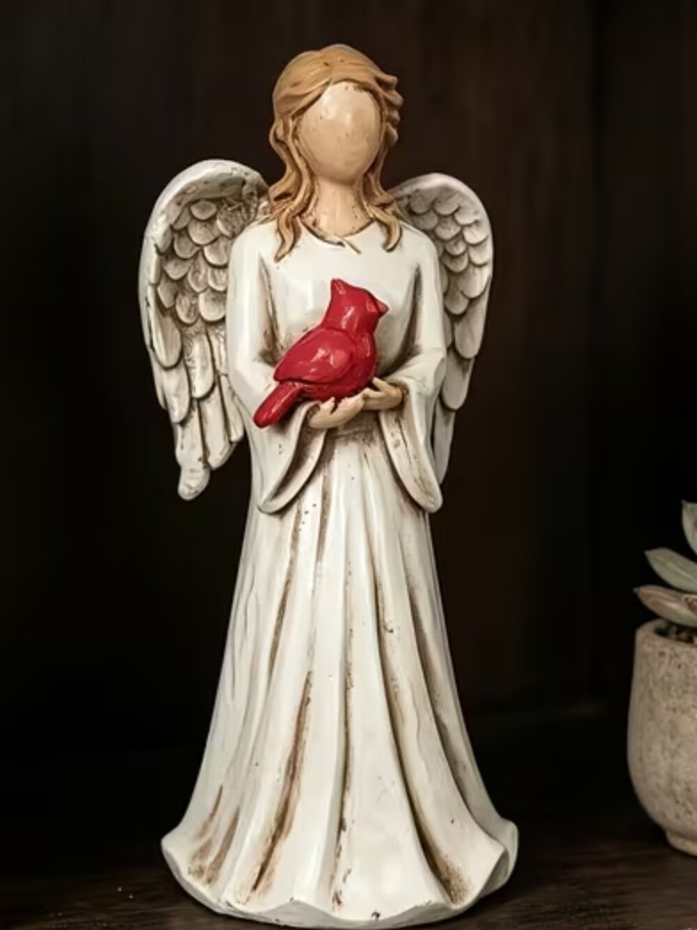 Matte Faced Angel Girl with Cardinal - New